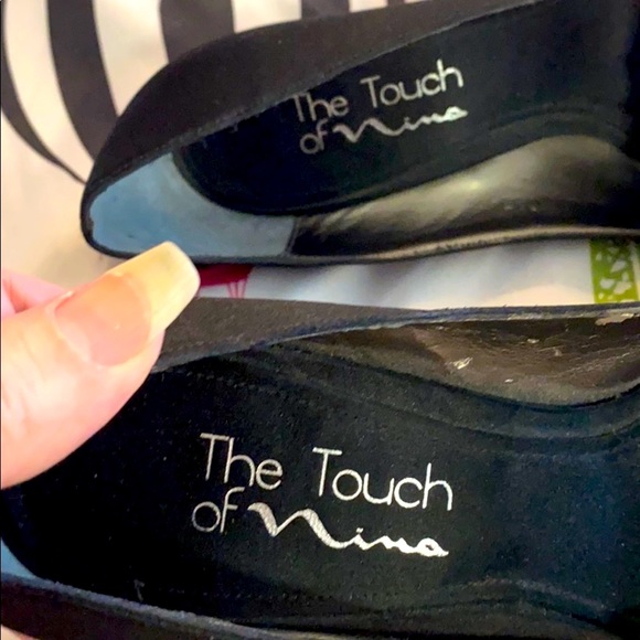 Touch of Nina black peep toe heels with ruffles - Picture 9 of 10